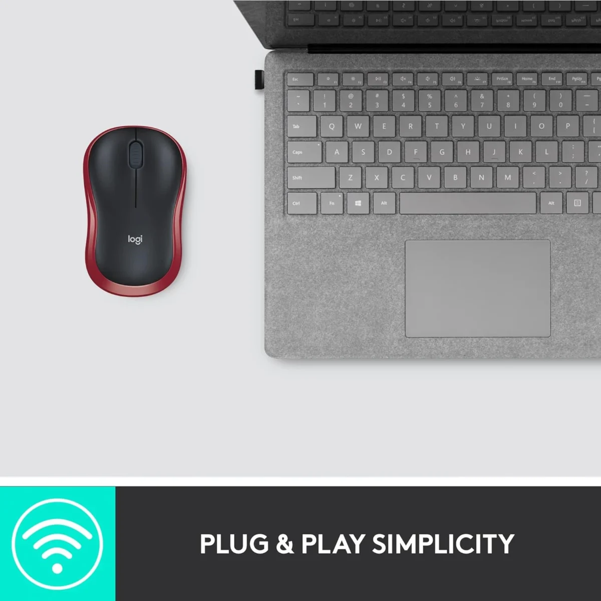 Logitech M185 Wireless Mouse (Red)