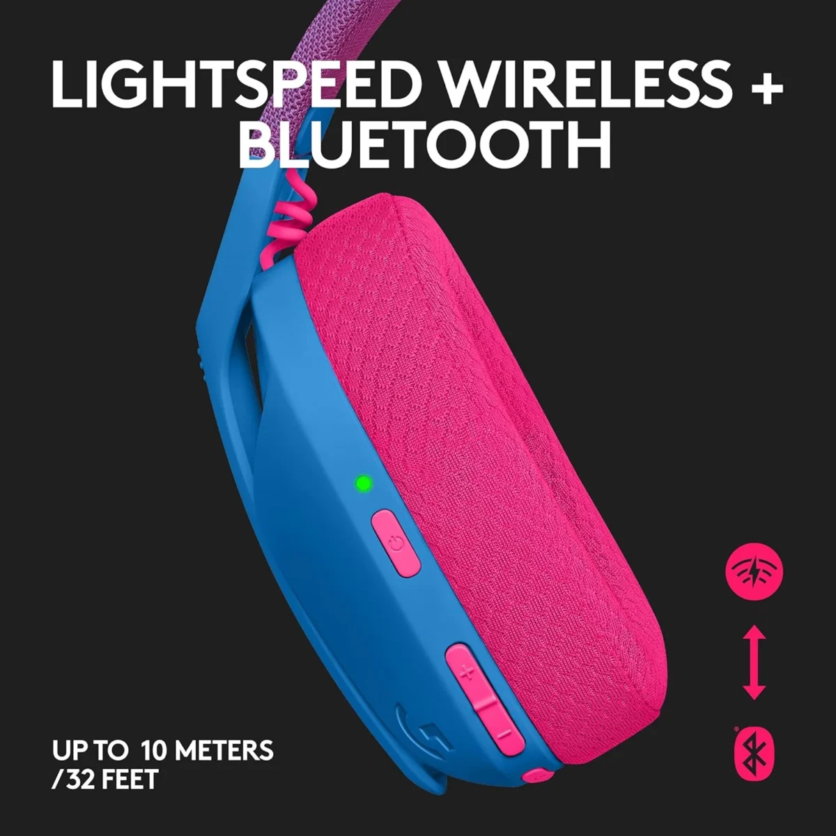 Logitech G435 LIGHTSPEED Wireless and Bluetooth Gaming Headset (Blue)