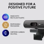 Logitech Brio 500 Full HD Webcam with Auto Light Correction,Show Mode, Dual Noise Reduction Mics (Graphite)