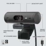 Logitech Brio 500 Full HD Webcam with Auto Light Correction,Show Mode, Dual Noise Reduction Mics (Graphite)