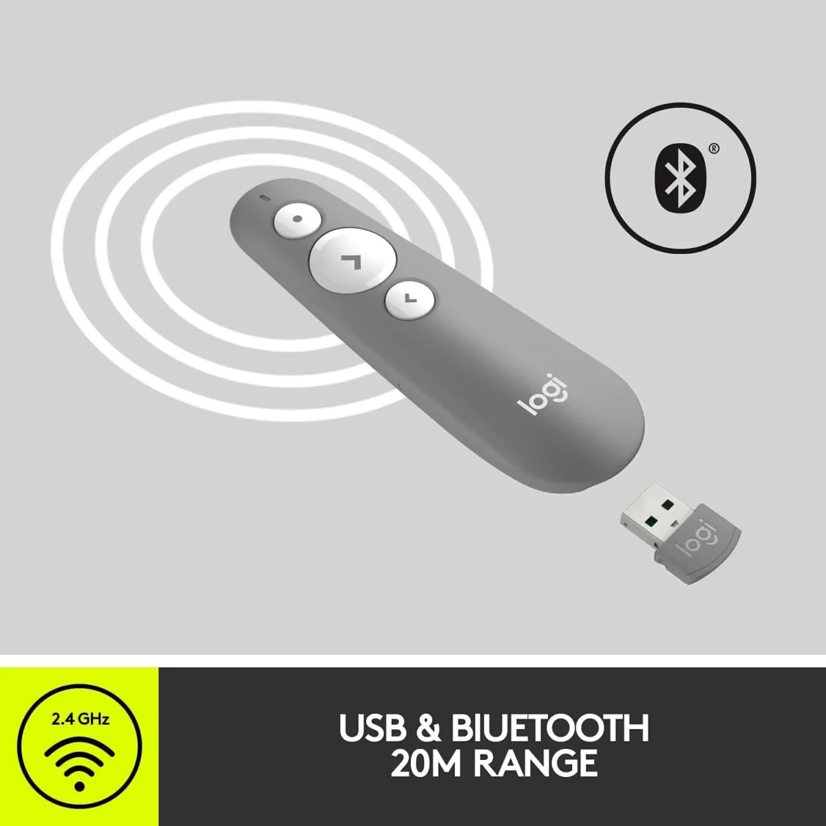 Logitech R500s LASER PRESENTATION REMOTE (MID GREY)