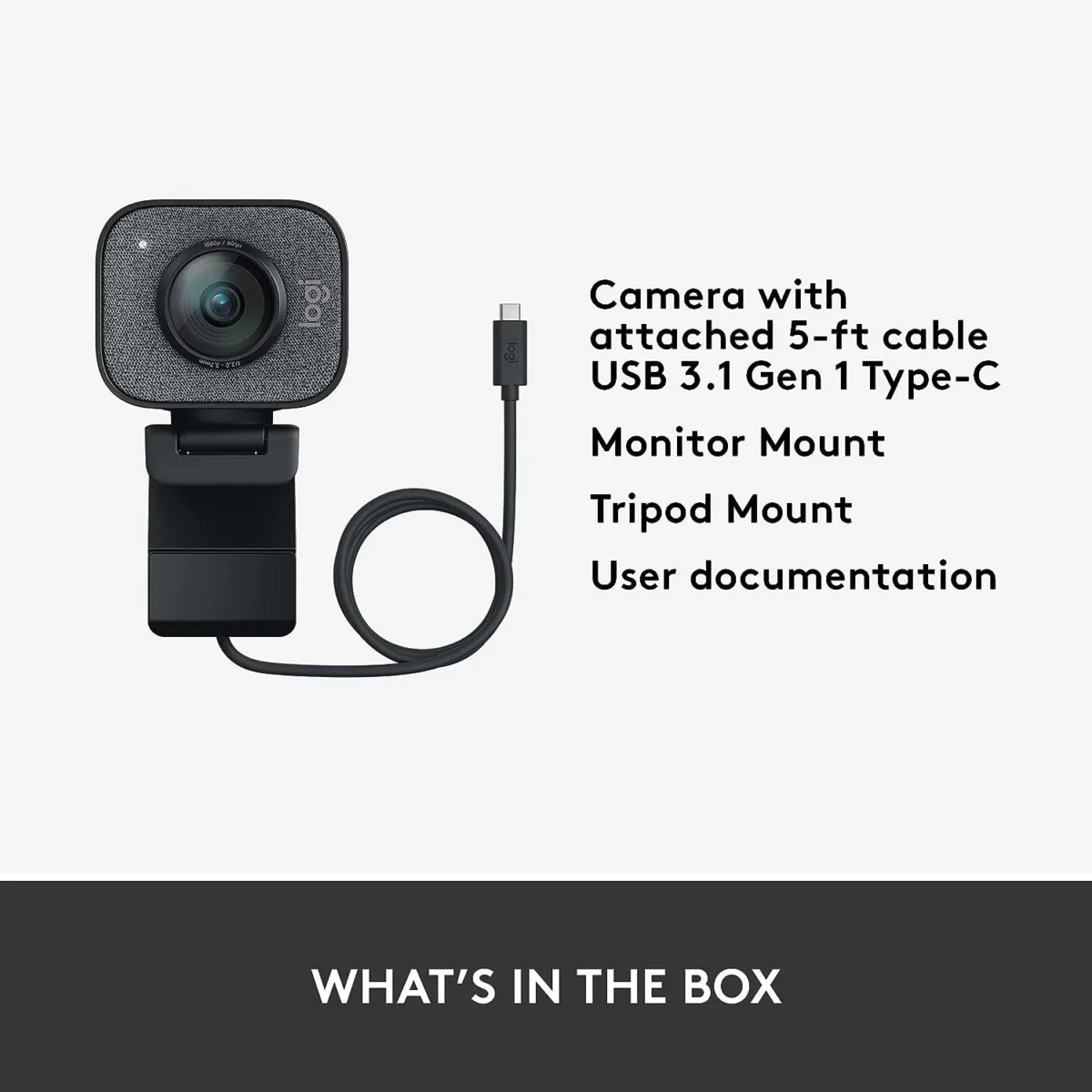 Logitech StreamCam Premium Webcam for Streaming and Content Creation Full HD 1080p 60 fps