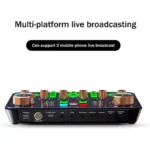 K600 Sound Card Professional Live 48V Phantom Power Broadcast Equipment Accessory Audio Sound Card Mixer Mobile Phone Computer Universal