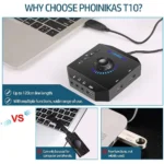 PHOINIKAS T10 External Sound Card, 3 USB Ports 6-in-1