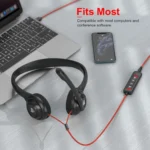 NUBWO HW02 USB Headset with Microphone Noise Cancelling &Audio Controls, Super Light (Stereo)