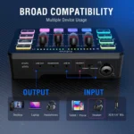 FIFINE SC3 AmpliGame Gaming Audio Mixer, with XLR Microphone Interface, Individual Control, Volume Fader, Mute Button, 48V Phantom Power