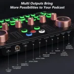 K600 Sound Card Professional Live 48V Phantom Power Broadcast Equipment Accessory Audio Sound Card Mixer Mobile Phone Computer Universal