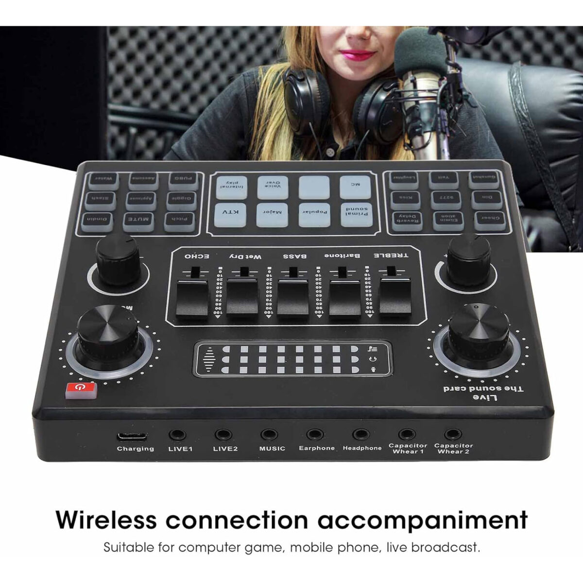 V9 Audio Interface, Sound Card with Voice Changer