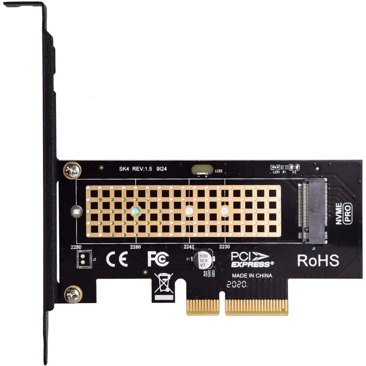 M.2 NVME SSD to PCIe 3.0 x4 Adapter, M.2 2280 2260 2242 2230 SSD to PCIe 3.0 x4 Host Controller Expansion Card