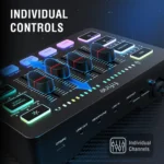 FIFINE SC3 AmpliGame Gaming Audio Mixer, with XLR Microphone Interface, Individual Control, Volume Fader, Mute Button, 48V Phantom Power
