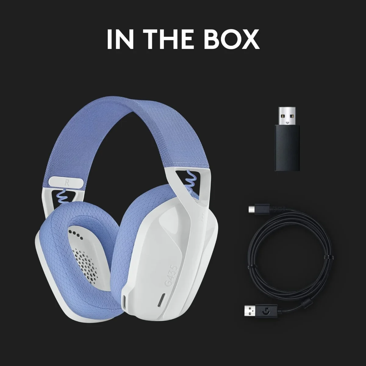 Logitech G435 LIGHTSPEED Wireless and Bluetooth Gaming Headset (White)