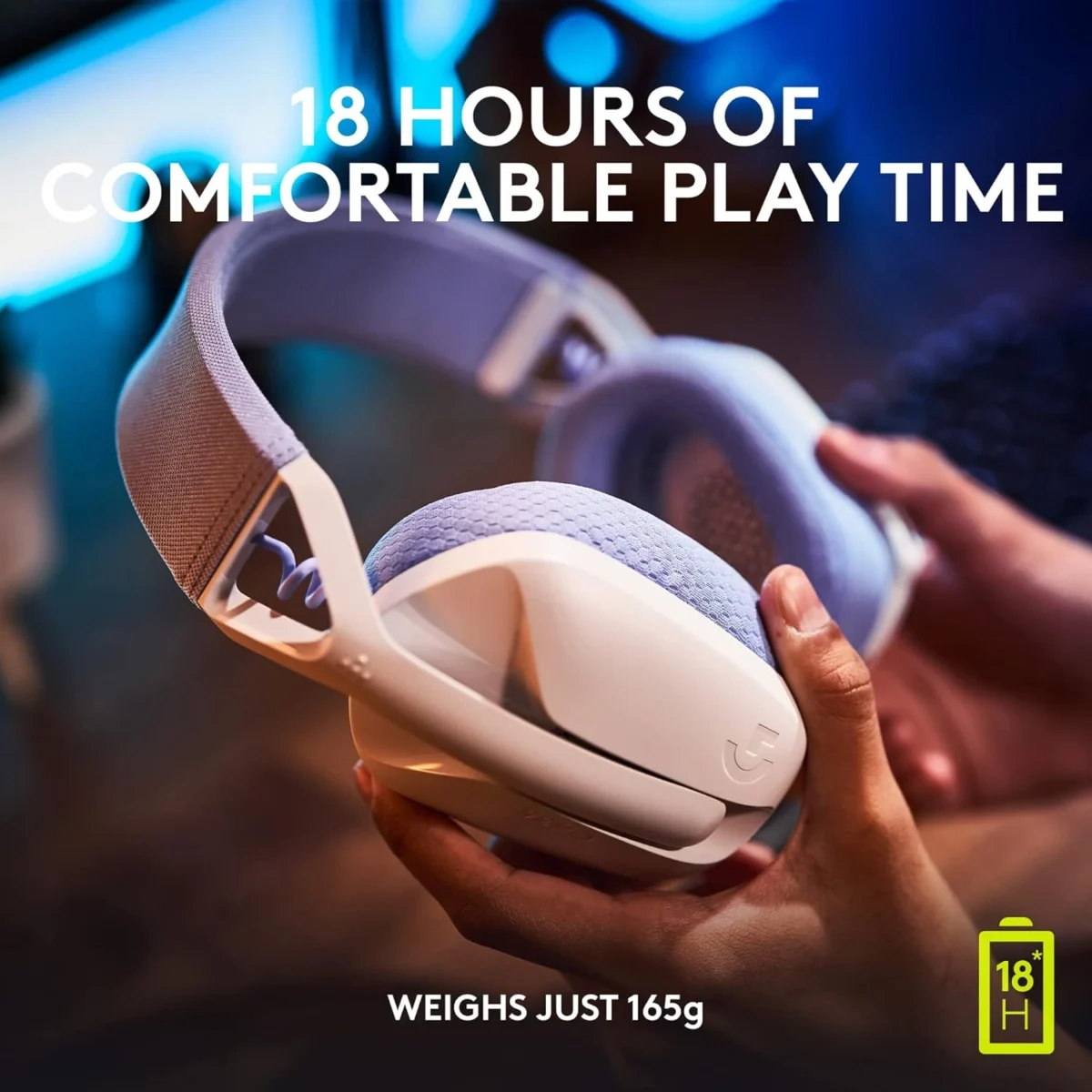 Logitech G435 LIGHTSPEED Wireless and Bluetooth Gaming Headset (White)