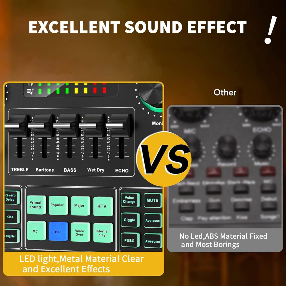 V9 Audio Interface, Sound Card with Voice Changer