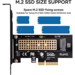 M.2 NVME SSD to PCIe 3.0 x4 Adapter, M.2 2280 2260 2242 2230 SSD to PCIe 3.0 x4 Host Controller Expansion Card