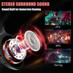 Ozeino GM6 RGB Gaming Headset - Stereo Sound (Red)