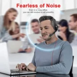 NUBWO HW02 USB Headset with Microphone Noise Cancelling &Audio Controls, Super Light (Stereo)