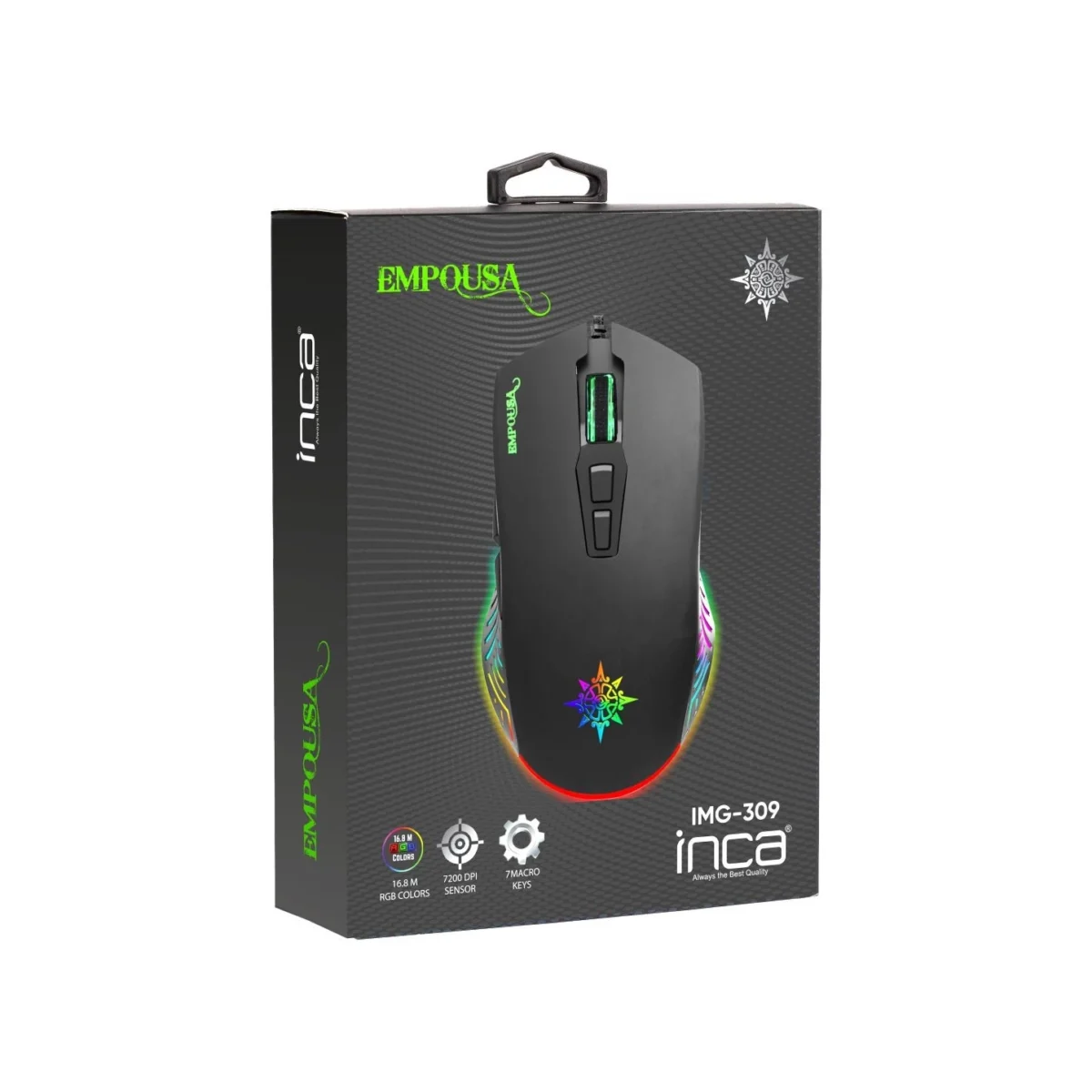 Inca IMG309 RGB Gaming Mouse - Optical Sensor 7,200 DPI - With Software