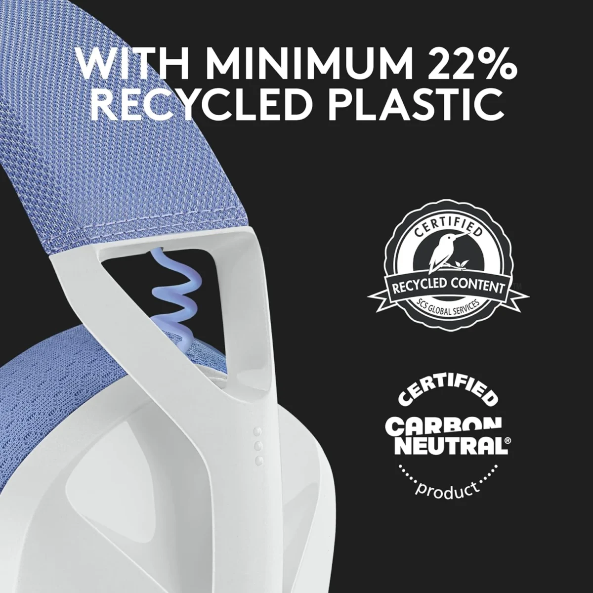 Logitech G435 LIGHTSPEED Wireless and Bluetooth Gaming Headset (White)