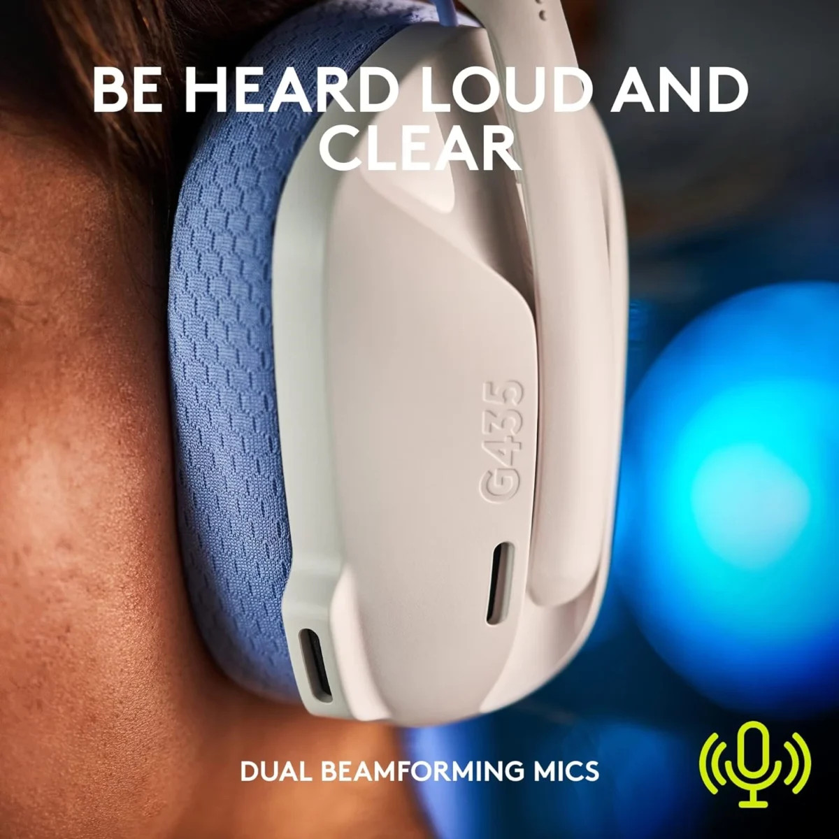 Logitech G435 LIGHTSPEED Wireless and Bluetooth Gaming Headset (White)