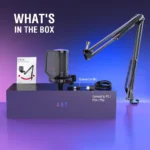 FIFINE A6T AMPLIGAME USB Condenser MICROPHONE with Boom Arm, Pop Filter, Mute Button