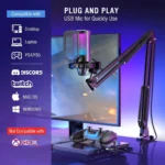 FIFINE A6T AMPLIGAME USB Condenser MICROPHONE with Boom Arm, Pop Filter, Mute Button
