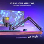 FIFINE A6T AMPLIGAME USB Condenser MICROPHONE with Boom Arm, Pop Filter, Mute Button