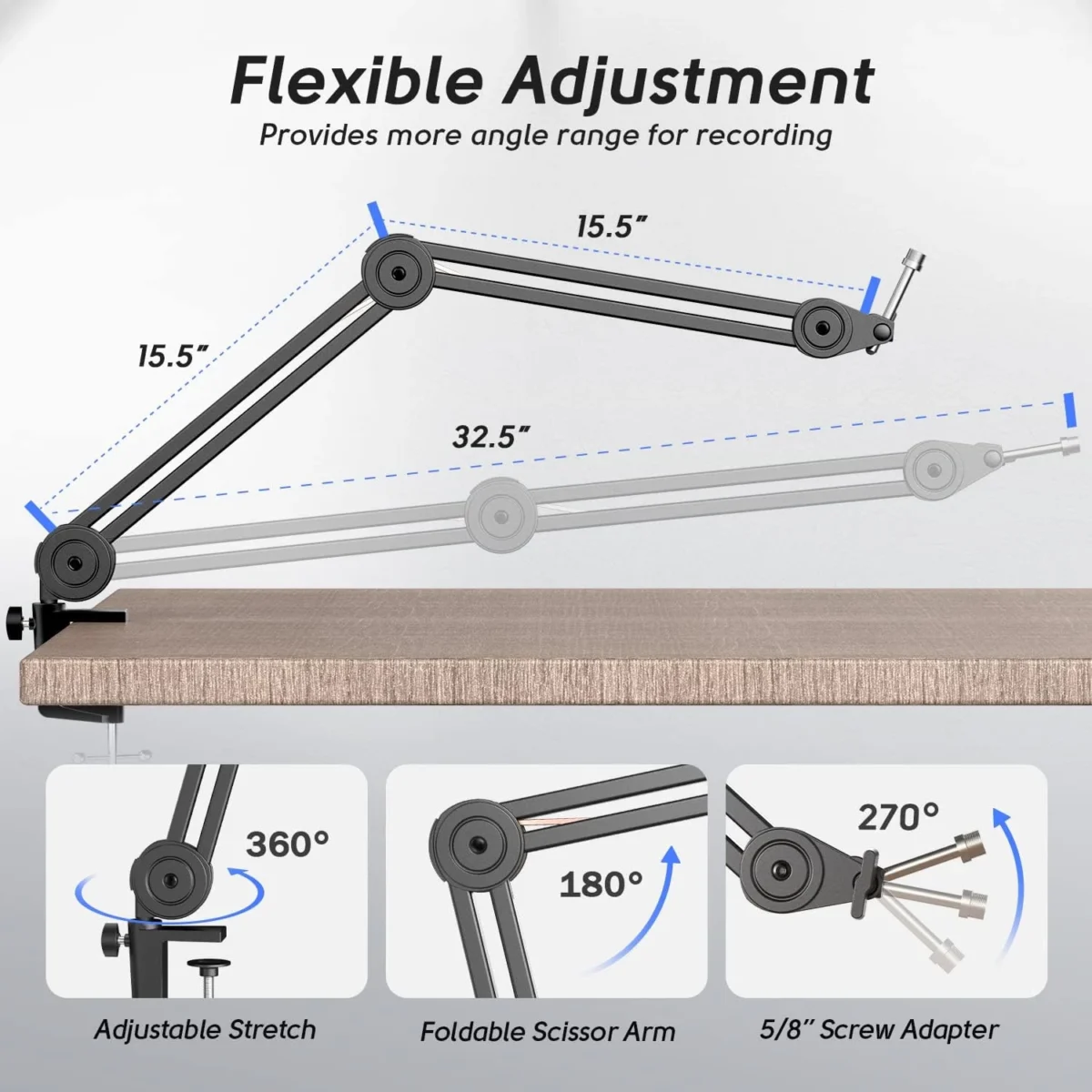 FIFINE BM63 Microphone Boom Arm Stand