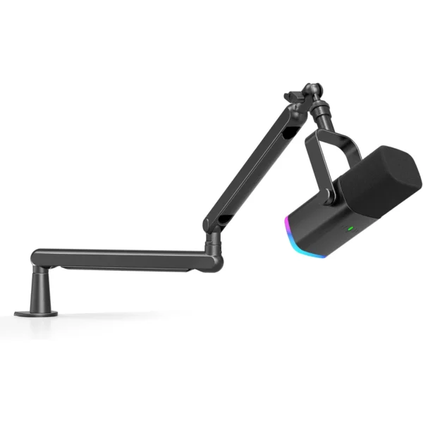 FIFINE TAM8 AmpliGame XLRUSB Dynamic Microphone With BM88 LOW-PROFILE MICROPHONE ARM STAND