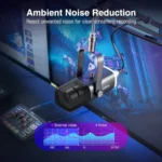 FIFINE TAM8 AmpliGame XLRUSB Dynamic Microphone With BM88 LOW-PROFILE MICROPHONE ARM STAND