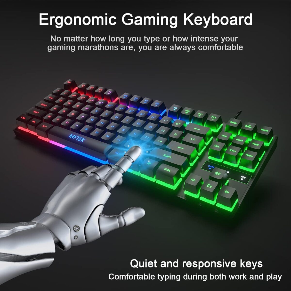 MFTEK Rainbow TKL Gaming Keyboard