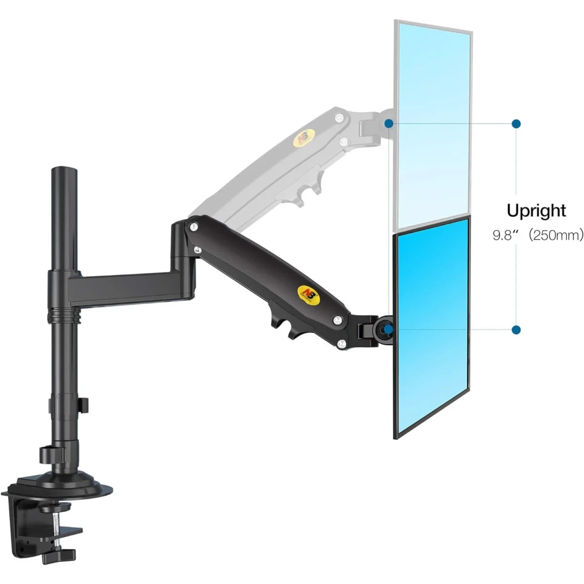 NB North Bayou H180 Dual Monitor Desk Mount Stand Full Motion Swivel - 2 Screens up to 32 -  Load Capacity 12 Kg for Each Monitor