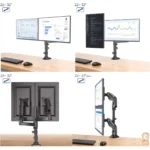 NB North Bayou H180 Dual Monitor Desk Mount Stand Full Motion Swivel - 2 Screens up to 32 - Load Capacity 12 Kg for Each Monitor