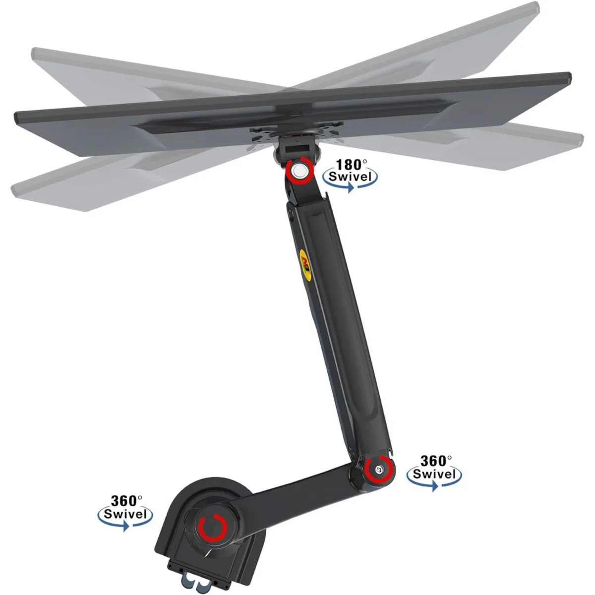 NB North Bayou H180 Dual Monitor Desk Mount Stand Full Motion Swivel - 2 Screens up to 32 -  Load Capacity 12 Kg for Each Monitor