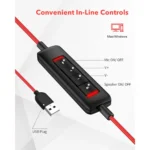 NUBWO HW02 USB Headset with Microphone Noise Cancelling &Audio Controls, Super Light (Mono)