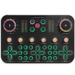 K600 Sound Card Professional Live 48V Phantom Power Broadcast Equipment Accessory Audio Sound Card Mixer Mobile Phone Computer Universal