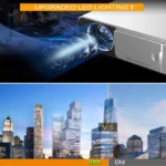 T6 Video projector 2000ANSI Lumens 1280P LCD Technology Mini Portable HD Theater Projector, Android Version, Support HDMI, AV, VGA, USB (Silver)
