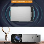 T6 Video projector 2000ANSI Lumens 1280P LCD Technology Mini Portable HD Theater Projector, Android Version, Support HDMI, AV, VGA, USB (Silver)