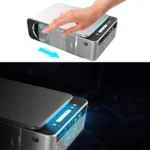 T6 Video projector 2000ANSI Lumens 1280P LCD Technology Mini Portable HD Theater Projector, Android Version, Support HDMI, AV, VGA, USB (Silver)
