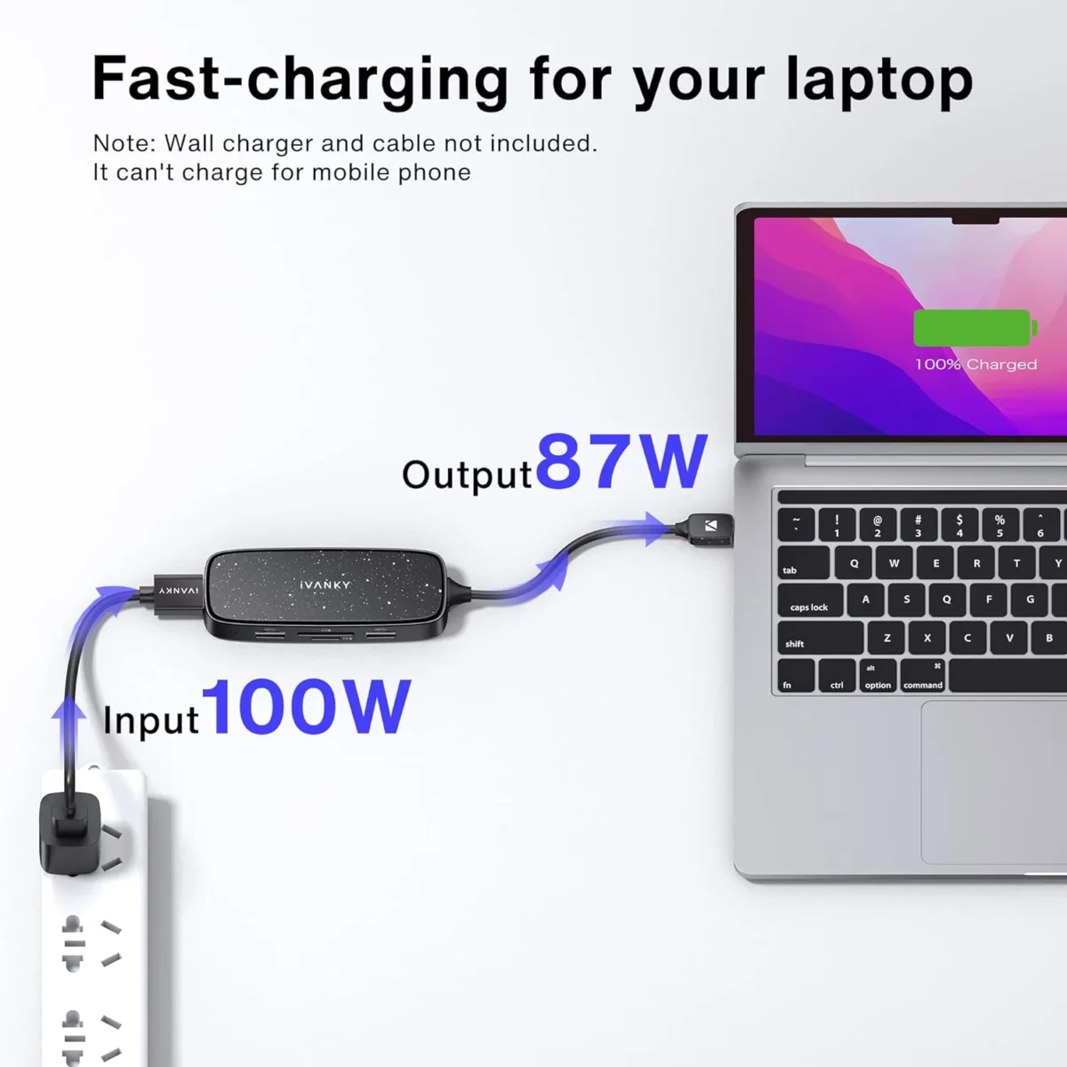 IVANKY USB C Hub 7-in-1  with 4K HDMI, 100W Power Delivery, 3 USB-A 3.0, SD/TF Card Readers