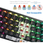 SKYLOONG GK68 RGB Gaming Keyboard - Gateron Optical Yellow Switch Hot Swappable (Dark Fairy Tale) - Image 4