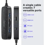 IVANKY USB C Hub 7-in-1 with 4K HDMI, 100W Power Delivery, 3 USB-A 3.0, SD/TF Card Readers