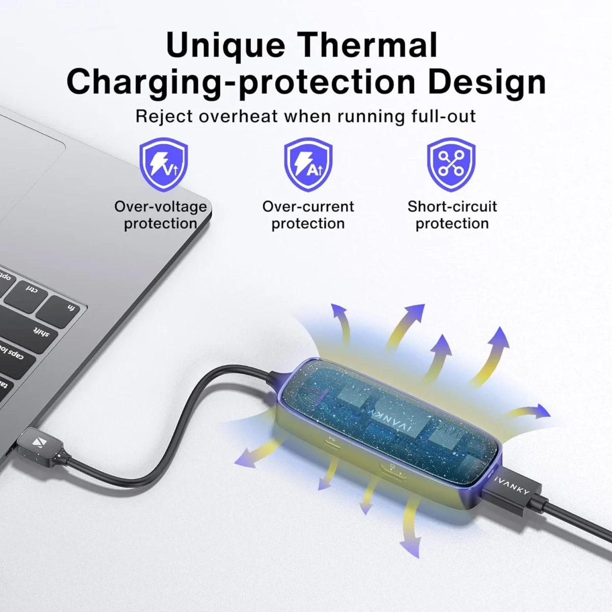 IVANKY USB C Hub 7-in-1  with 4K HDMI, 100W Power Delivery, 3 USB-A 3.0, SD/TF Card Readers