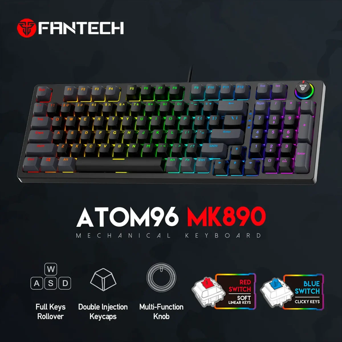 FANTECH ATOM96 MK890 RGB Mechanical Gaming Keyboard