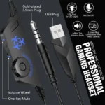 HUNTERSPIDER V-4 Gaming Headset - Stereo Sound (Blue)