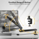 MAONO BA92 Low Profile Microphone Arm, Mic Boom Arm with Cable Management Channels, Desk Clamp, Versatile Mounting, and Fully Adjustable, Heavy Duty Microphone Stand