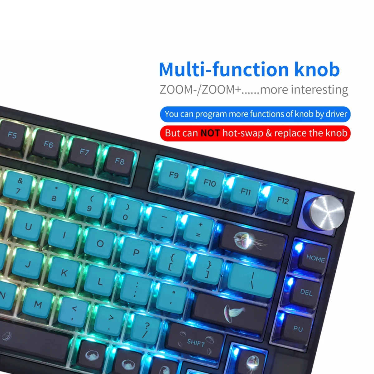 EPOMAKER SKYLOONG GK75 Jelly Fish RGB Gaming Keyboard - Gateron Optical Red Switch Hot Swappable
