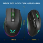 ZERODATE G26 TERMINATOR Gaming Mouse - Optical Sensor 7,200 DPI - Polling Rate 1000Hz - 8 Buttons