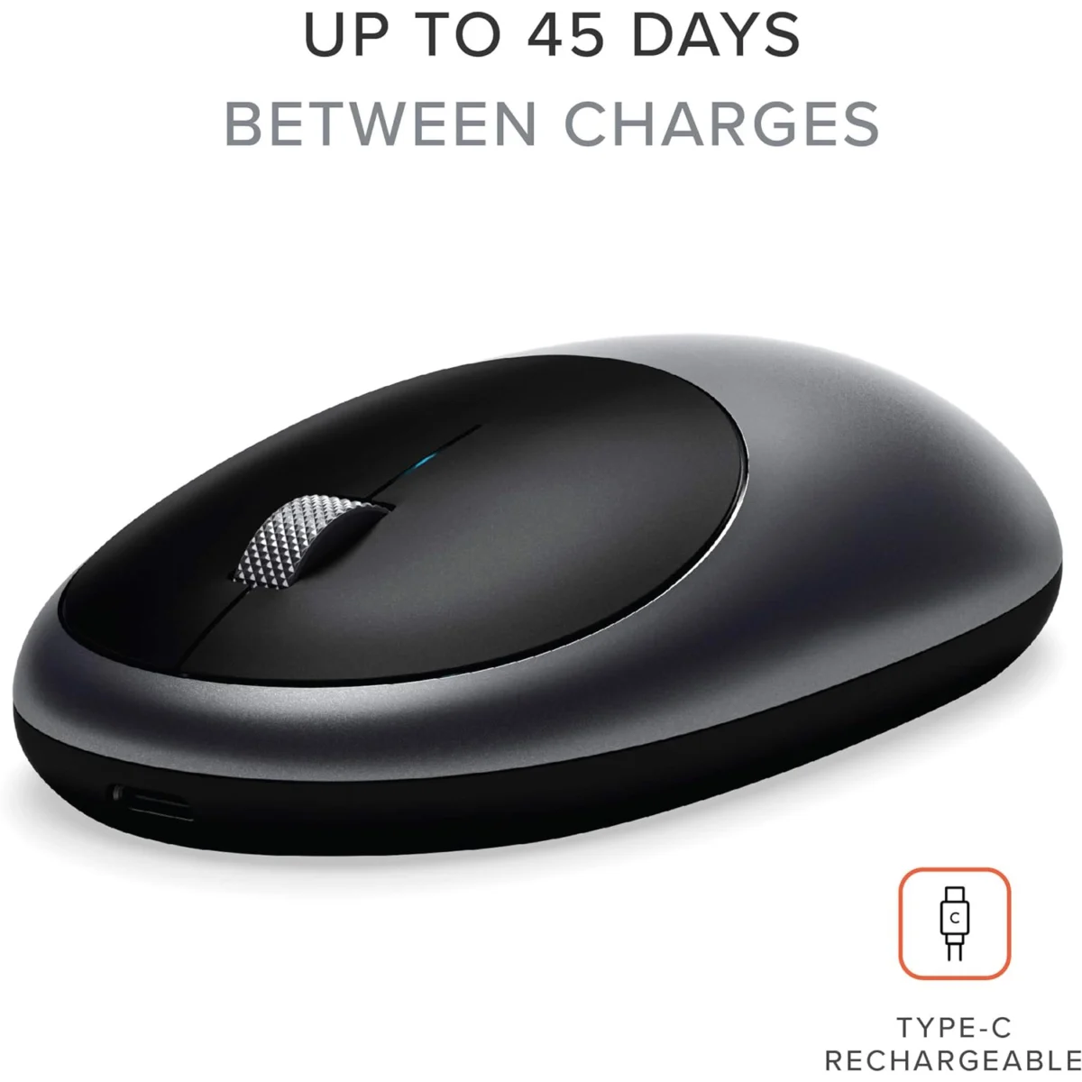 Satechi M1 Bluetooth Mouse for MacBook Pro with Rechargeable Type-C Port (Black)