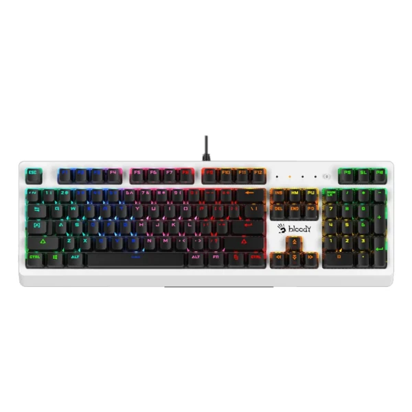BLOODY B810RC Gaming Keyboard - Optical BLUE Switch - LK Tactile & Clicky (White)