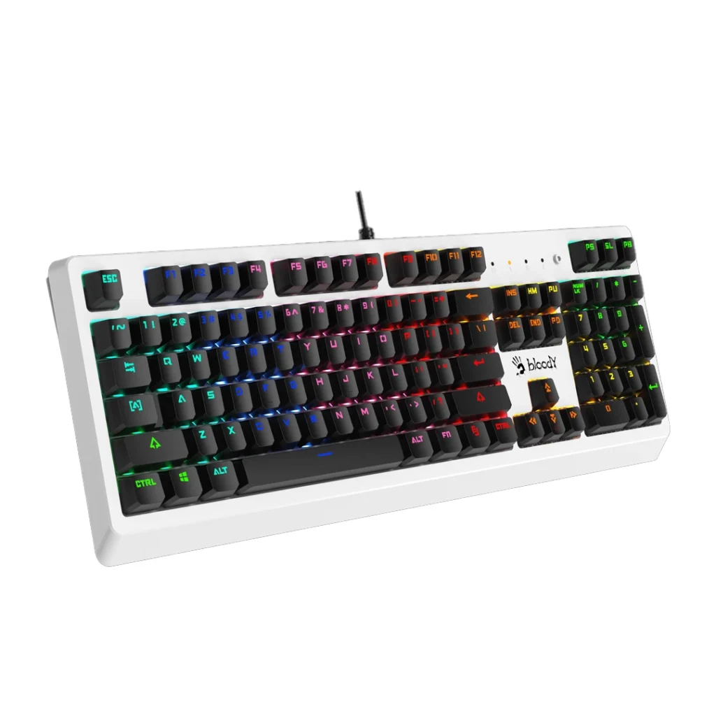 BLOODY B810RC Gaming Keyboard - Optical BLUE Switch - LK Tactile & Clicky (White)